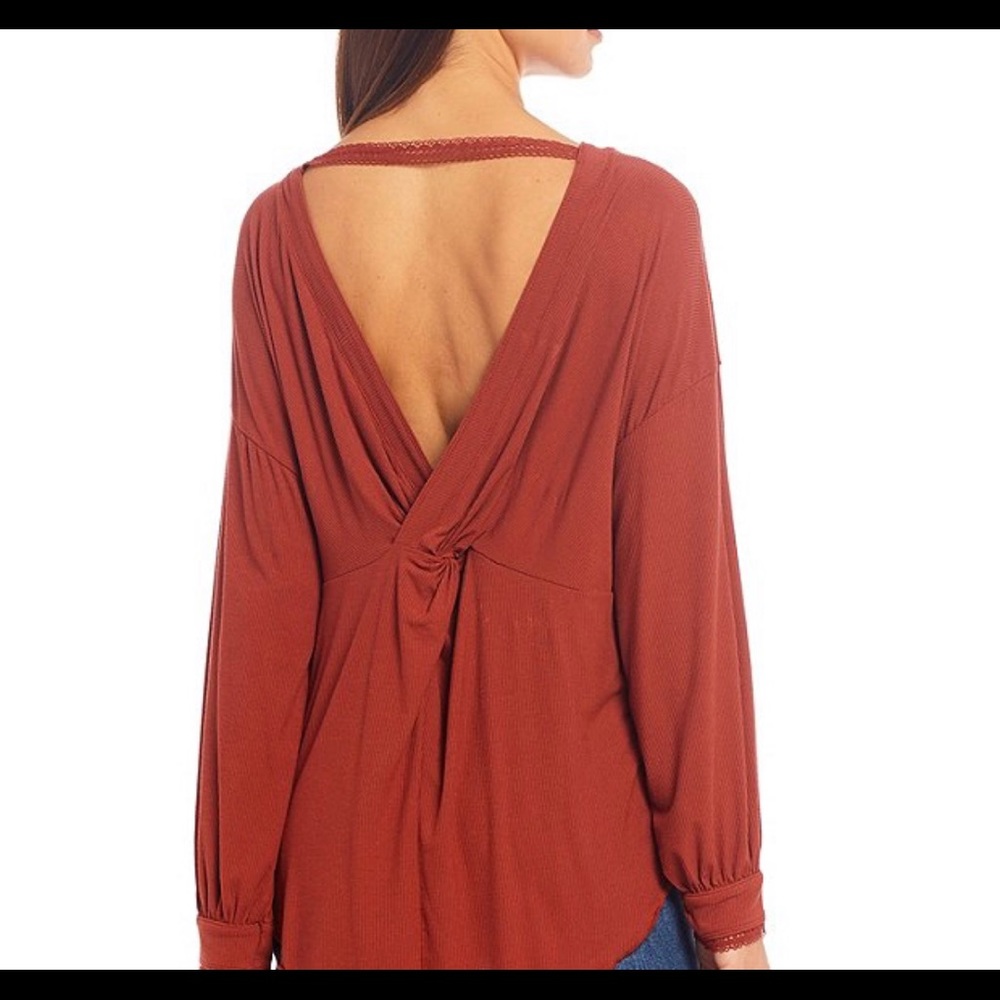 ⏰❗️🆕Free People Shimmy Shake V-Back Knit Top - Picture 3 of 8
